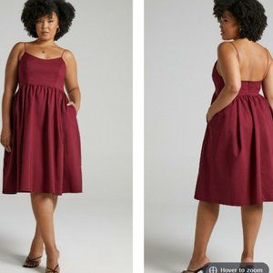 Showpo Wild Night Scoop Neck A-Line Dress Red Sz 10 party cocktail feminine